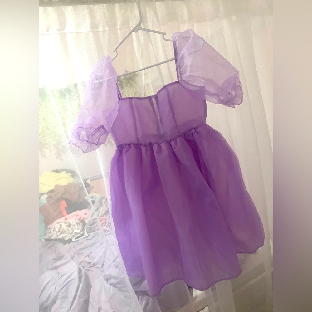 Handmade Poofy Purple Mini Dress Trendy
